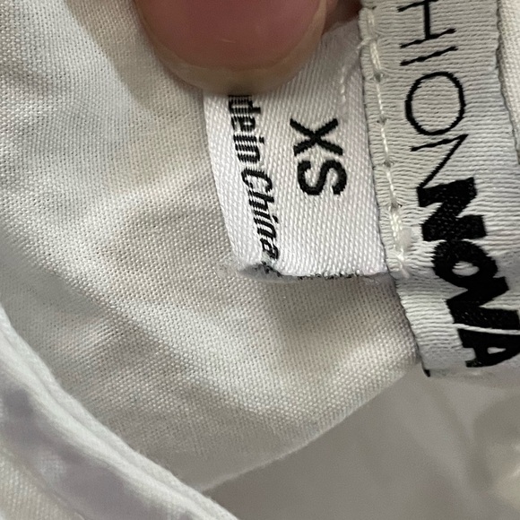 Fashion Nova Bustier Raglan Blouse White Tan - Picture 3 of 3